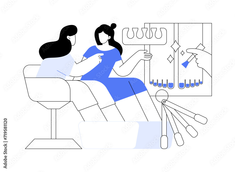 Pedicure salon isolated cartoon vector illustrations.