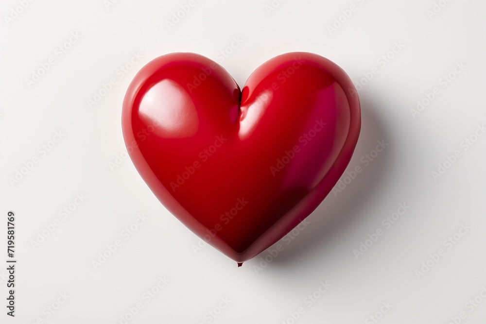 red heart for valentine in white background