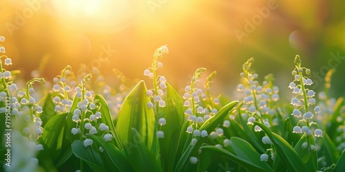 Valley lily background, spring
