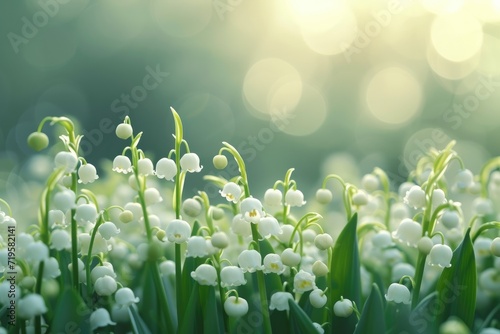Valley lily background, spring