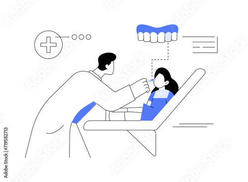 First orthodontist visit abstract concept vector illustration.