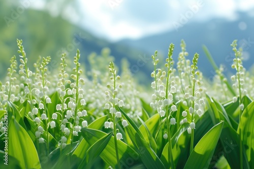Valley lily background, spring