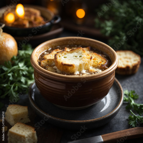 Deeply Caramelized French Onion Soup with Toasted Gruyere Croutons