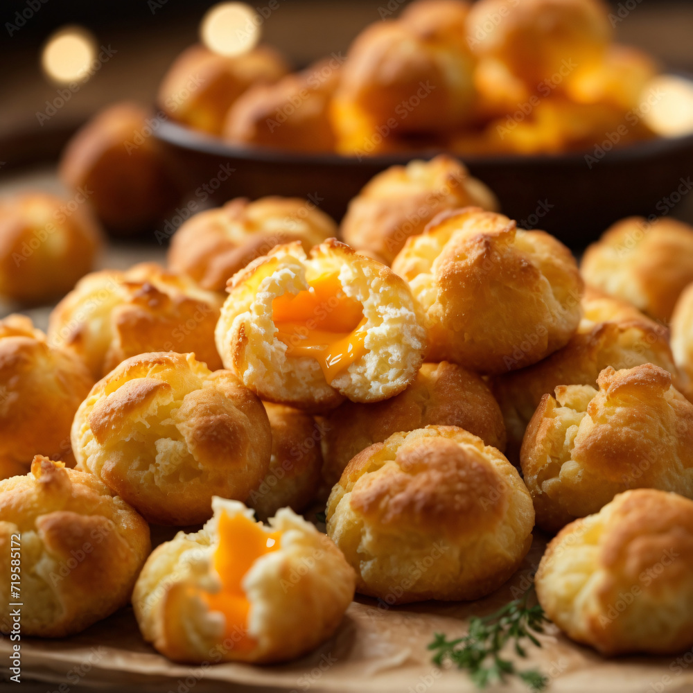 Savory Cream Puff Clouds - Airy Gougeres with Melty Cheese Savory Cream Puff Clouds - Airy Gougeres with Melty Cheese