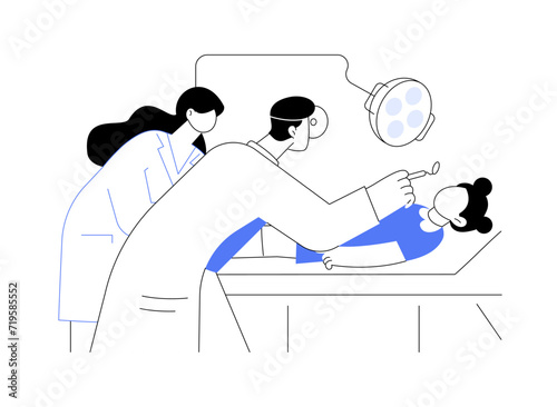 Basic dental treatment abstract concept vector illustration.