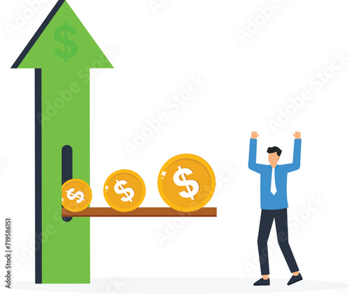 Financial invest fund or revenue increase and income growth, Budget plan or return on investment, Long term strategy and wealth management more money concept, 
