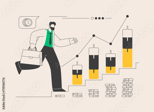 Stock market abstract concept vector illustration.