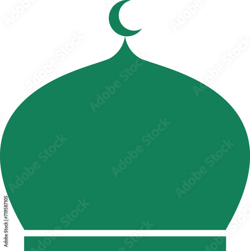 Green mosque doom illustration fit for ramadhan project