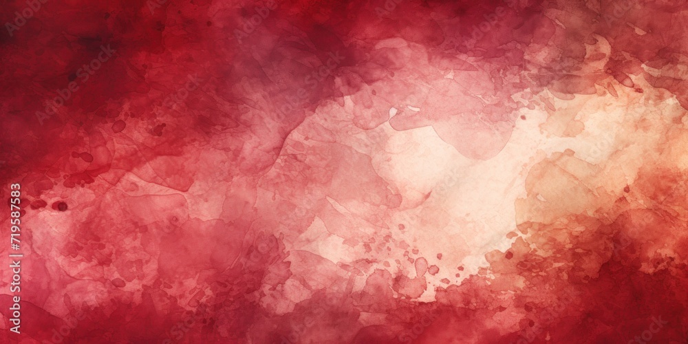 Garnet watercolor abstract painted background on vintage paper background