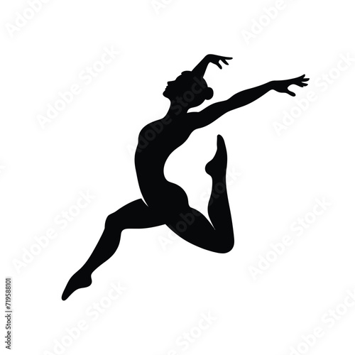 Female Ballet Dancer Silhouette in Jump
