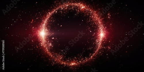 Garnet wine glitter circle of light shine sparkles and mint frost spark particles in circle frame