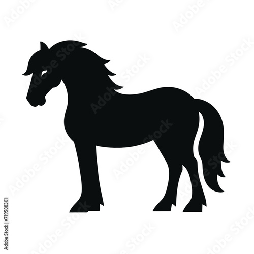 Stallion Silhouette Standing Side View 