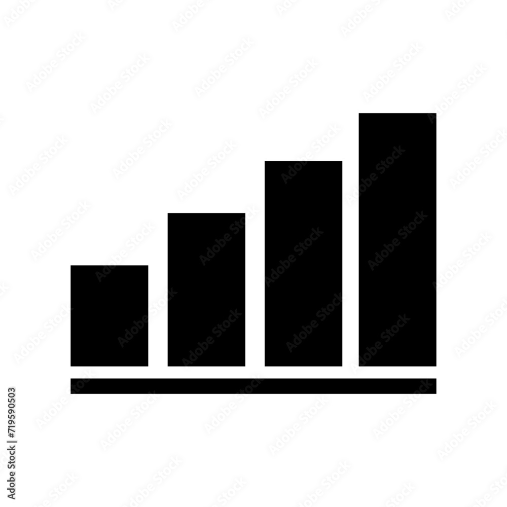 Growing graph bar icon business chart diagram symbol increase finance progress flat black element with arrow growth vector design background Growing graph bar icon business chart diagram symbol increase finance progress flat black element with arrow growth vector design background