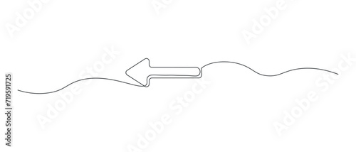 arrow drawing with one line, one continuous drawing with a cute simple black line. linear drawing. Hand-drawn doodles vector illustration 