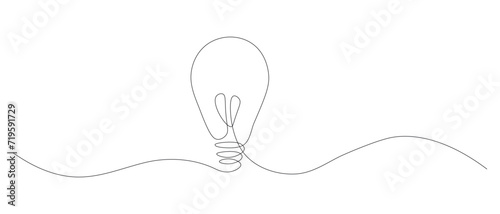 drawing with one line, one continuous drawing with a cute simple lamp black line. linear drawing. Hand-drawn doodles vector illustration