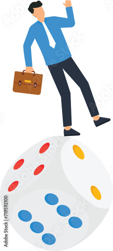 Investment risk and stock trader gambling and uncertainty, Possibility of losing money or make a profit from investment concept,