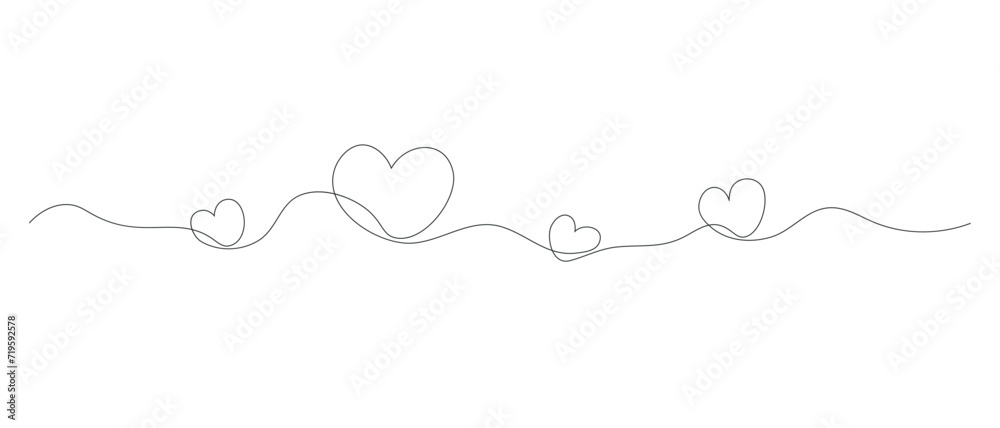 drawing with one line, one continuous drawing with a cute simple round garland with a heart. black line. linear drawing. Hand-drawn doodles vector illustration drawing with one line, one continuous drawing with a cute simple round garland with a heart. black line. linear drawing. Hand-drawn doodles vector illustration