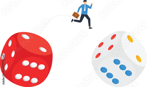 Investment risk or stock trader gambling and uncertainty, Possibility of losing money or make a profit from investment concept,
