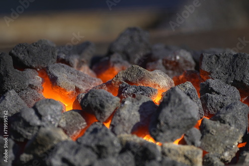 coals burning in a fireplace