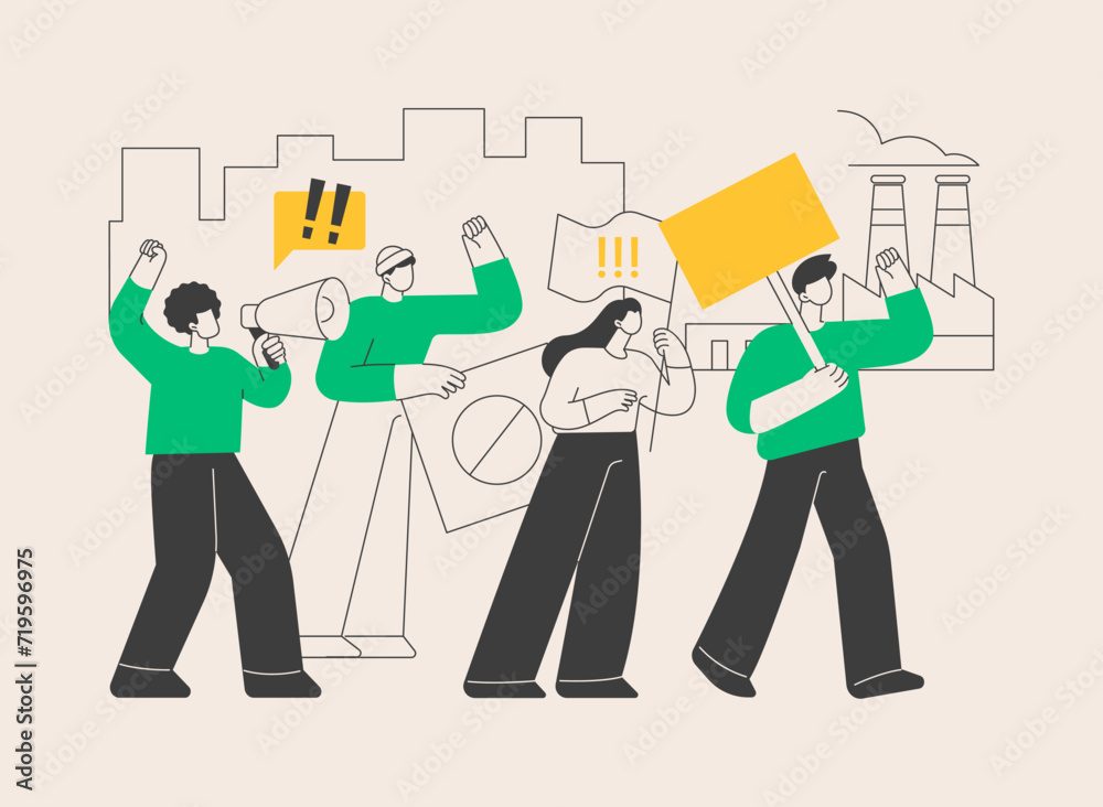 Strike action abstract concept vector illustration. Strike action abstract concept vector illustration.