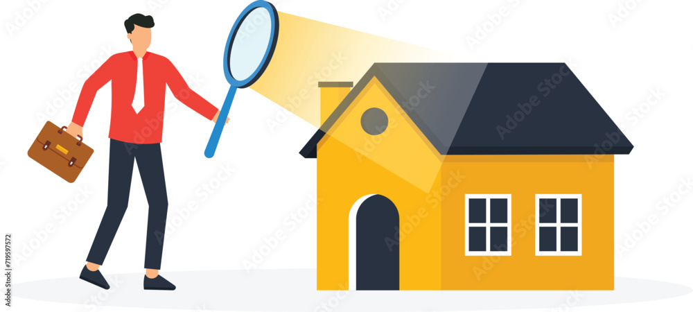 House inspection or home and property and real estate price evaluation, Mortgage and loan analysis and search for housing investment concept,

