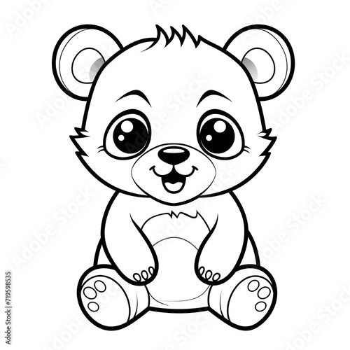 Adorable baby  panda vector illustration for a kids' coloring book