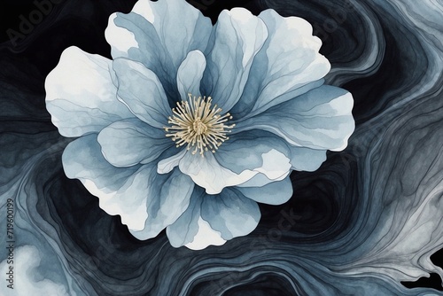 abstract watercolor blue flower background photo