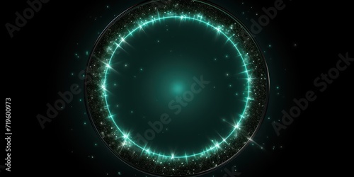 Jade glitter circle of light shine sparkles and platinum spark particles 