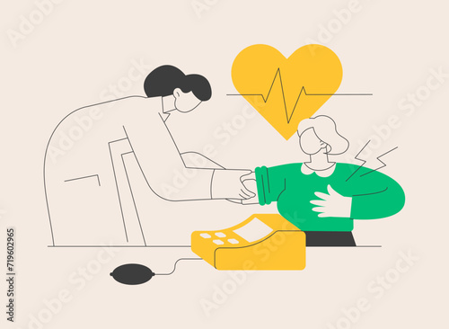 High blood pressure abstract concept vector illustration.