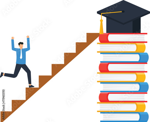 Learning or study help reach goal and success, Knowledge and education for business challenge, Motivation or ambition to learn new skill concept,
