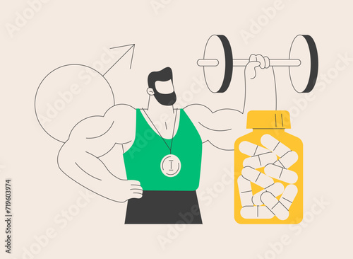 Anabolic steroids abstract concept vector illustration.