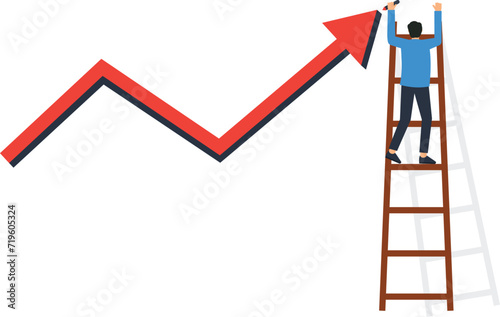Progress to the next level and career development or business improvement reaching better quality, Growth or growing and ambitious business goal concept,
