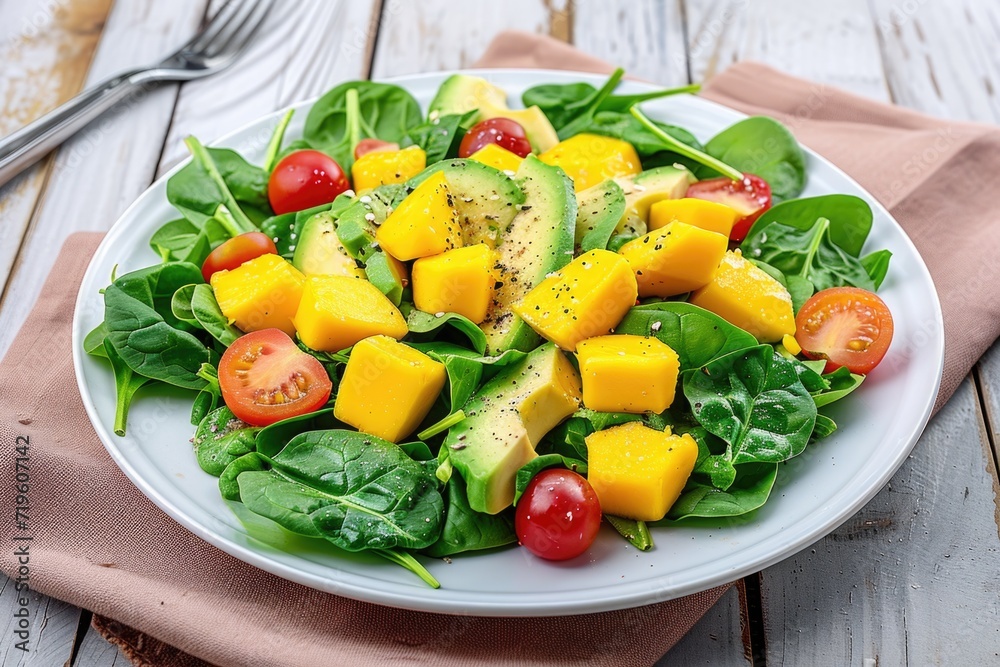 Spinach and avocado salad: a healthy and delicious dish Spinach and avocado salad: a healthy and delicious dish