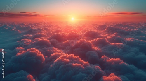  the sun is setting over the clouds as seen from a very high point of view of the sun setting over the clouds from a very high point of view of the sky.