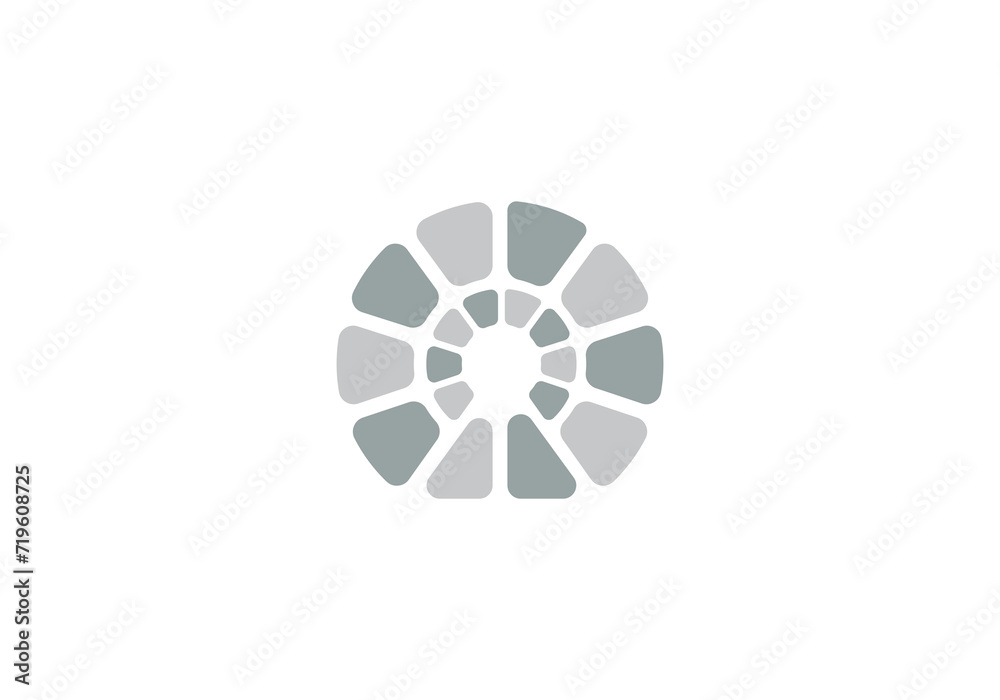 creative brick stone in circle shape logo design template creative brick stone in circle shape logo design template
