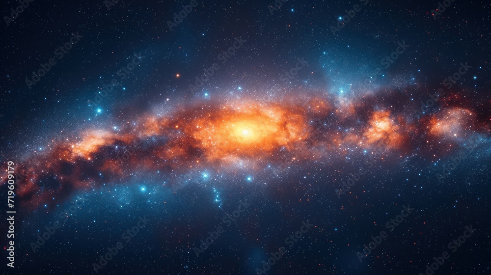 a bright orange and blue spiral shaped object in the middle of a night ...