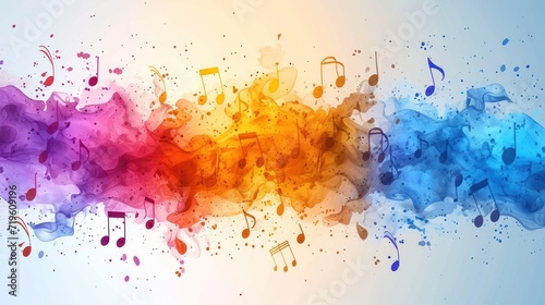  a multicolored background with musical notes and musical staffs on a multicolored background with music notes and musical staffs on a multicolored background.