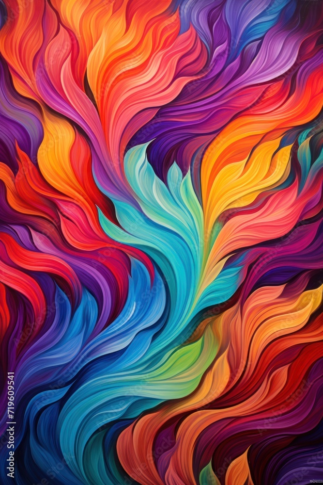 Vibrant abstract background in rainbow colors creating a mesmerizing and eye-catching design for joy and inspiration