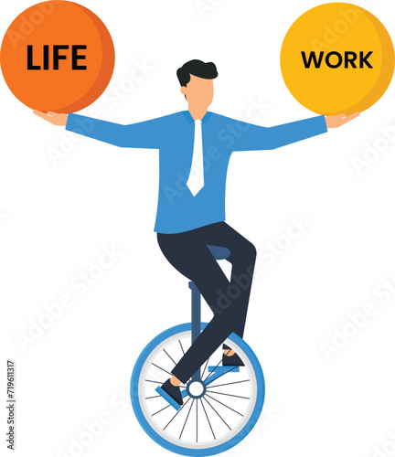 Work life balance and working lifestyle compromise with family or personal health, Choice or balance between work stress and relaxation concept,
