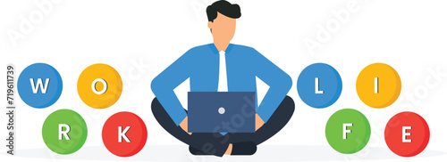 Work life balance and working lifestyle compromise with family or personal health, Choice or balance between work stress and relaxation concept,
