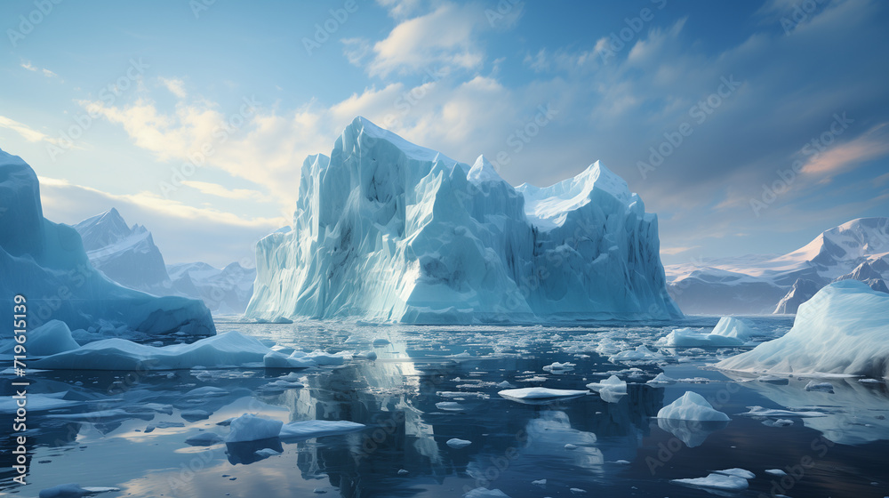 Large Iceberg in the North Sea - obrazy, fototapety, plakaty 