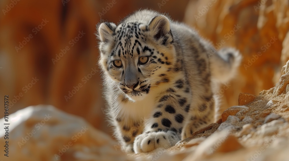 Fototapeta premium View of Snow Leopards