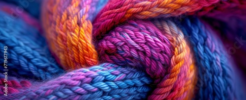 some yarns and knits, in the style of vibrant colorism