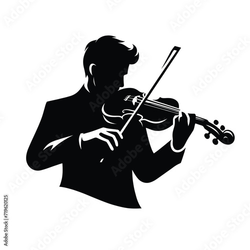 Violinist Silhouette Performing Elegantly