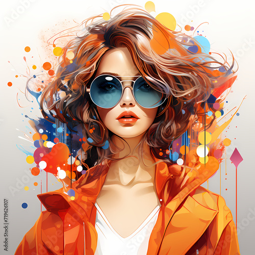 Pop art portrait of a girl ...