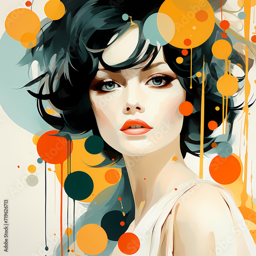 Pop art portrait of a girl ...