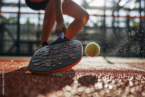 A player of paddle tennis photo