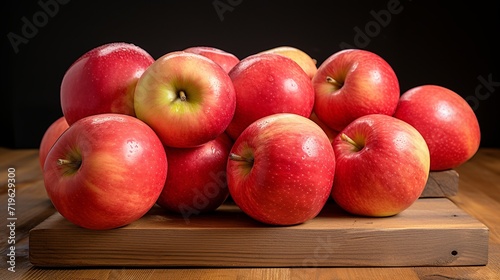 Red apple watercolor isolated background. Set of healthy fruit apples