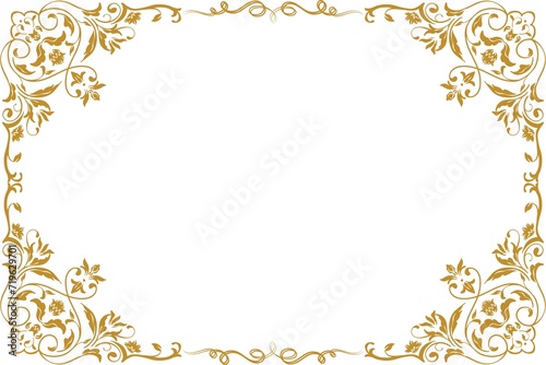 Simple and floral horizontal frame and border, 