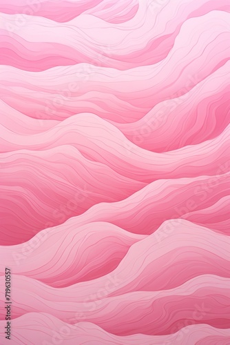 Minimal pen illustration sketch pink & white drawing of an ocean